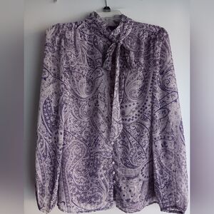 🚨Ann Taylor Lavender Paisley Blouse EUC